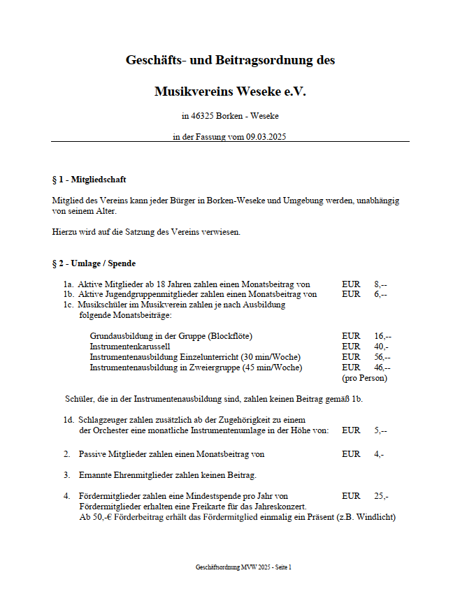Geschäftsordnung 2025